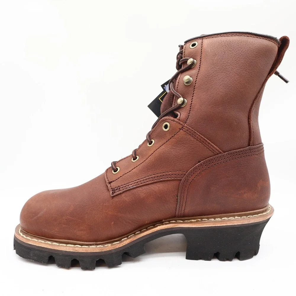 Carolina 7515 Logger Boots Mens 10.5 M Brown Leather Gore-Tex Waterproof NWT